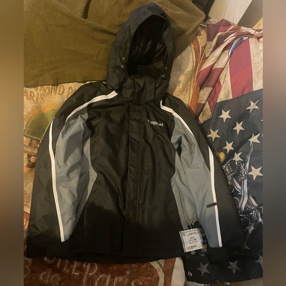 KARBON SKI JACKET Men’s Size M Black & Gray Insulated EUC - Picture 1 of 11